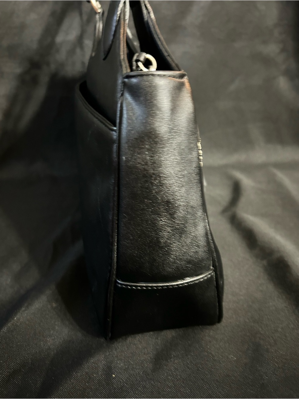 Charter Club Women’s Classic Black Leather Tote Bow Accent NWT - Picture 9 of 14